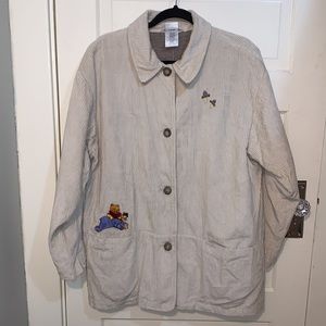 Vintage Disney Winnie the Pooh Eeyore Embroidered Corduroy Jacket / Shacket Sz L